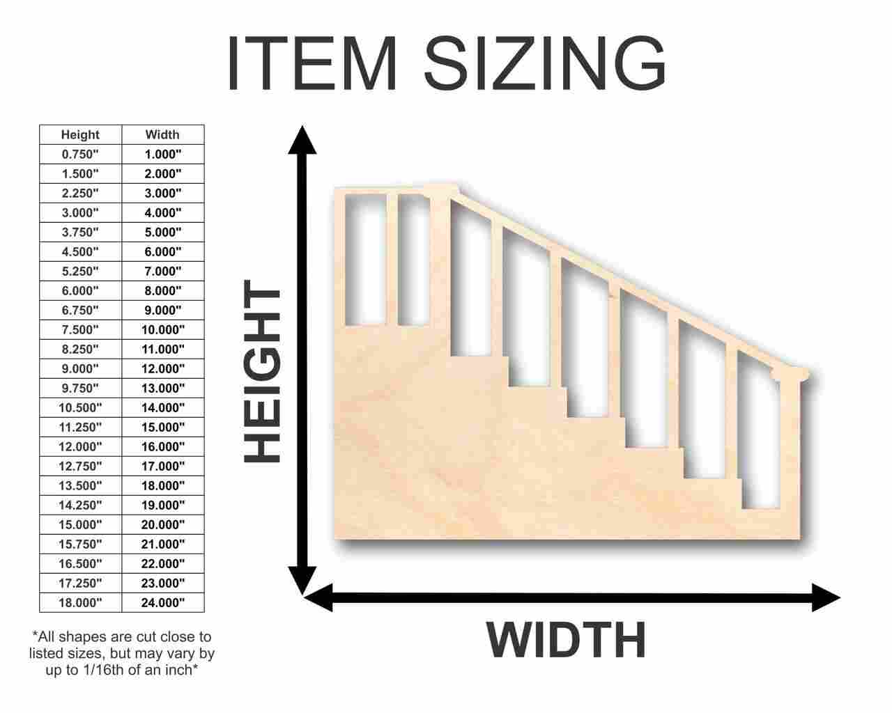 Unfinished Wooden Stairs Shape - Craft - up to 24" DIY-24 Hour Crafts