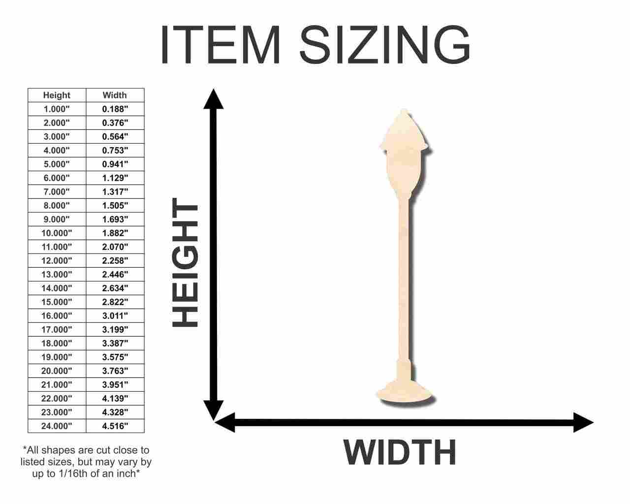 Unfinished Wooden Street Lamp Shape - Craft - up to 24" DIY-24 Hour Crafts