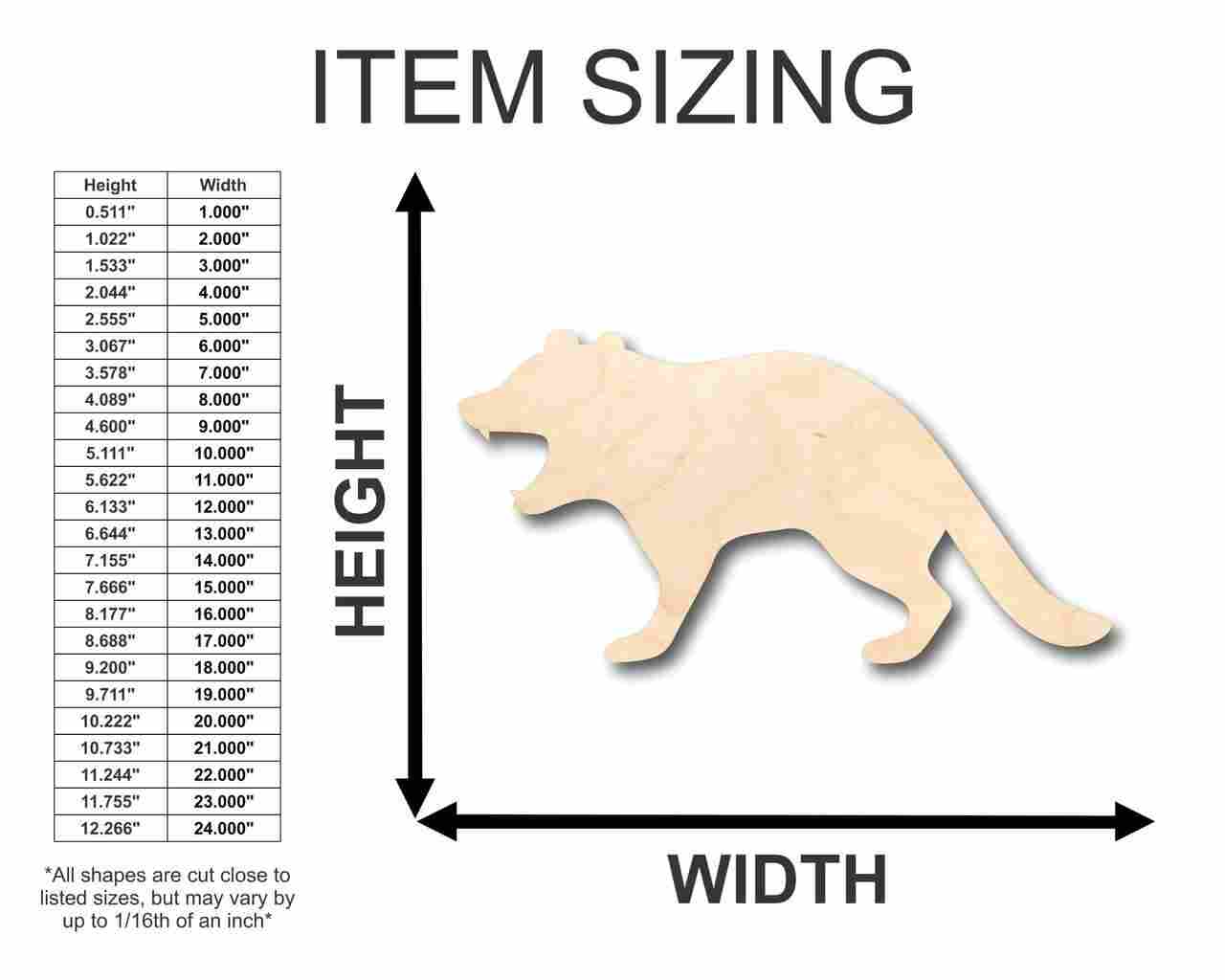 Unfinished Wooden Tasmanian Devil Shape - Animal - Craft - up to 24" DIY-24 Hour Crafts