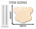 Unfinished Wooden Teddy Bear Head Shape - Craft - up to 24" DIY-24 Hour Crafts