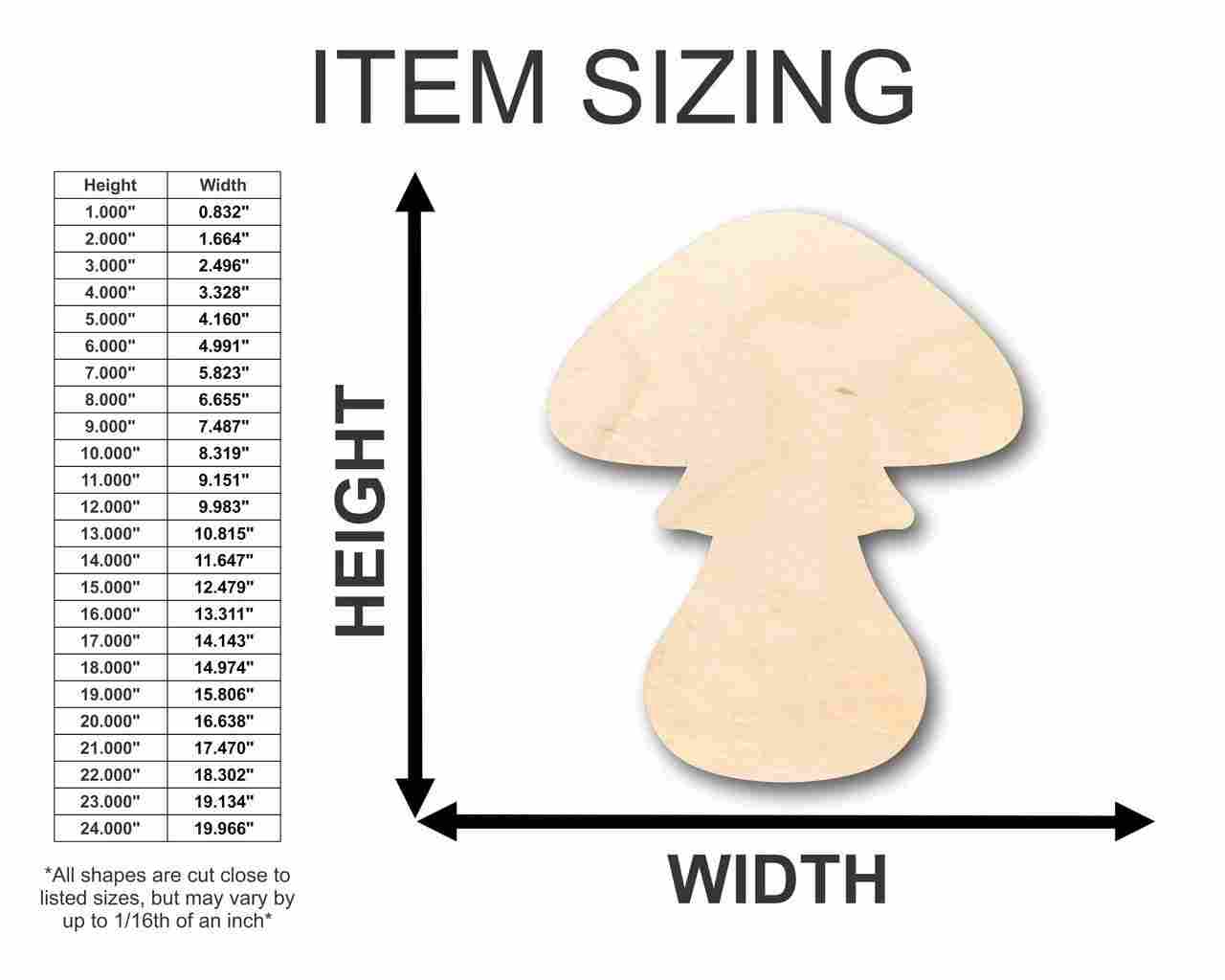 Unfinished Wooden Toadstool Shape - Nature - Fairy Garden - Craft - up to 24" DIY-24 Hour Crafts