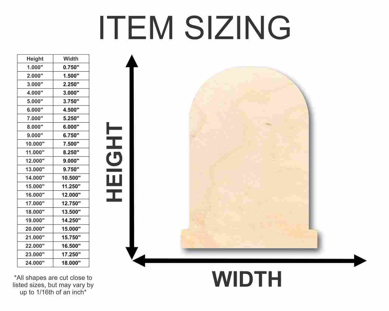 Unfinished Wooden Tombstone Shape - Graveyard - Halloween - Craft - up to 24" DIY-24 Hour Crafts