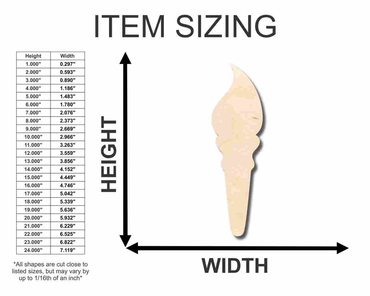 Unfinished Wooden Torch Shape - Olympics - Craft - up to 24" DIY-24 Hour Crafts