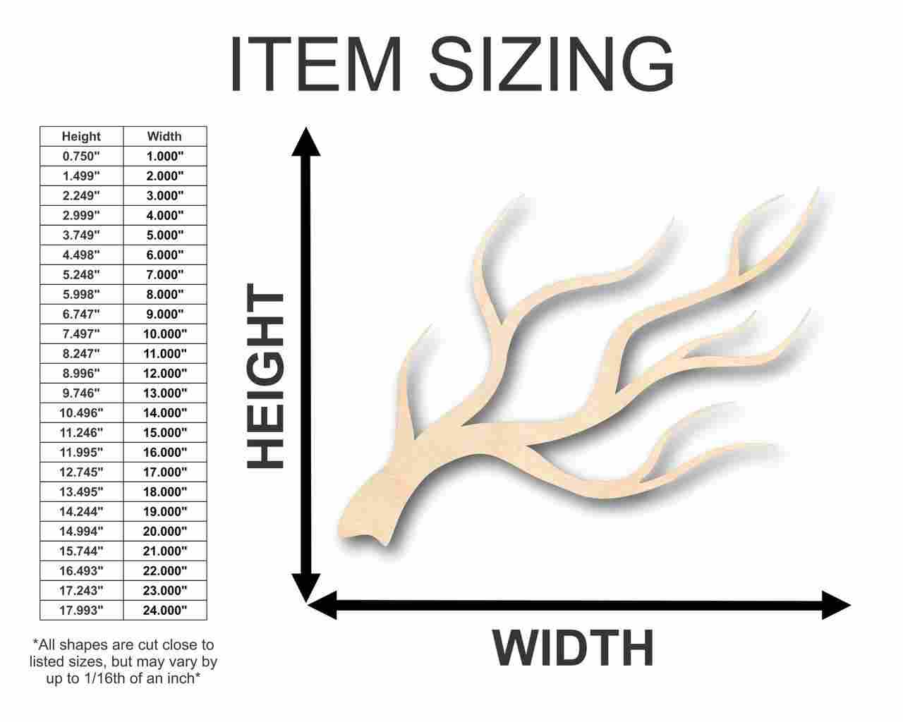 Unfinished Wooden Tree Branch Shape - Fall - Winter - Craft - up to 24" DIY-24 Hour Crafts
