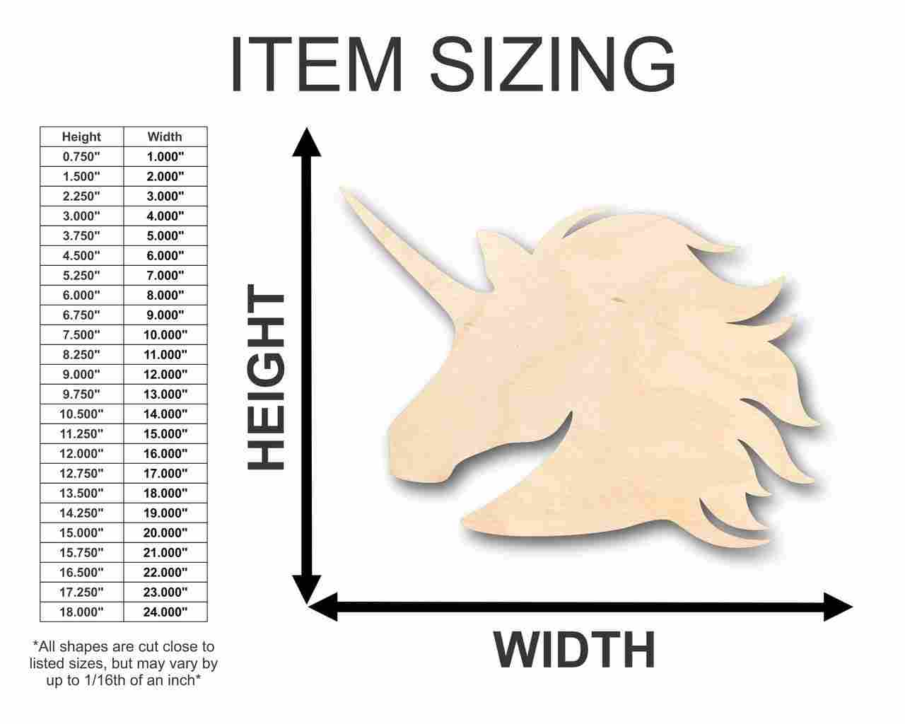 Unfinished Wooden Unicorn Shape - Mythical - Beast - Craft - up to 24" DIY-24 Hour Crafts