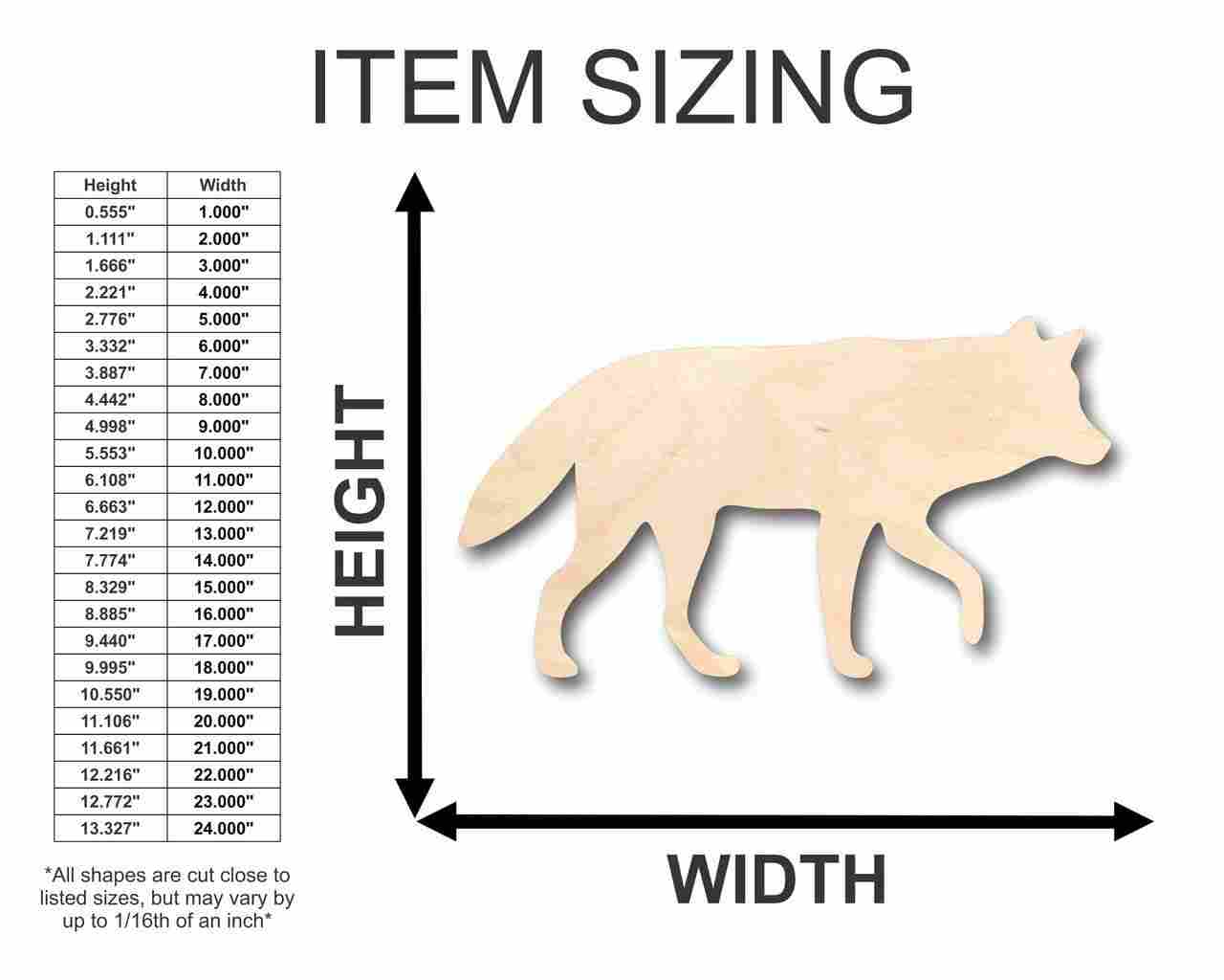 Unfinished Wooden Wolf Shape - Animal - Wildlife - Craft - up to 24" DIY-24 Hour Crafts