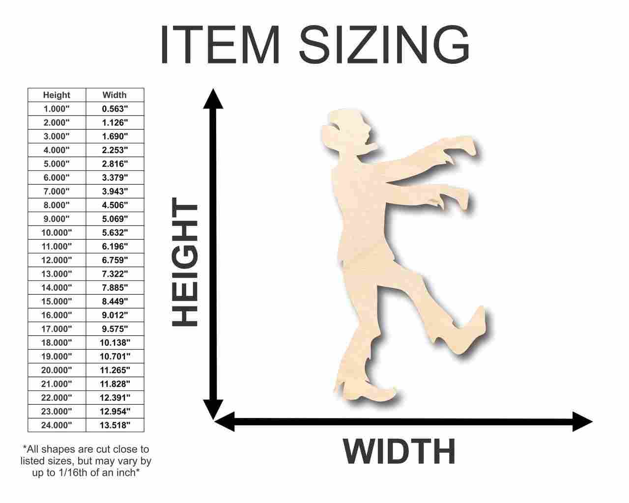 Unfinished Wooden Zombie Monster Shape - Halloween - Craft - up to 24" DIY-24 Hour Crafts