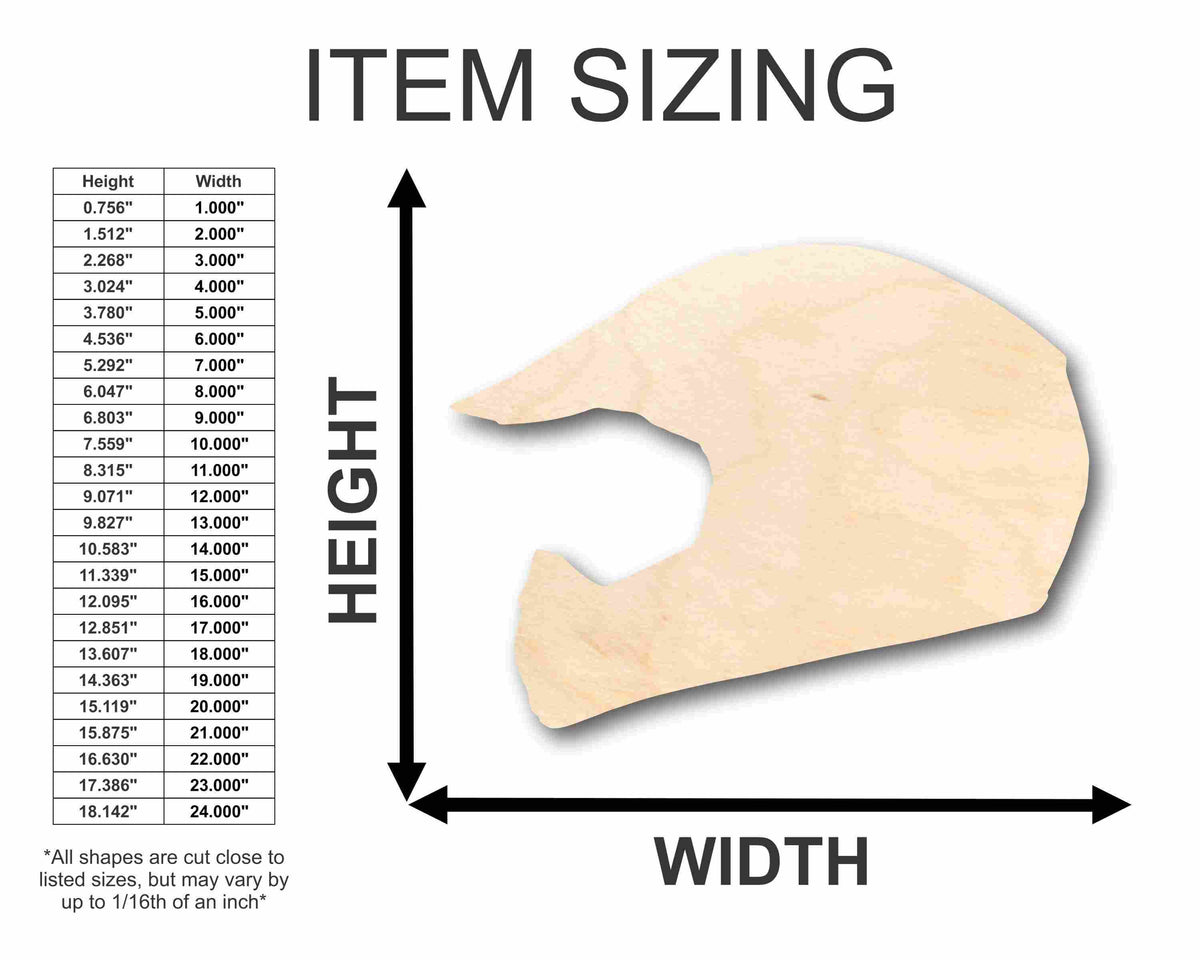 Dirt bike helmet size chart sale