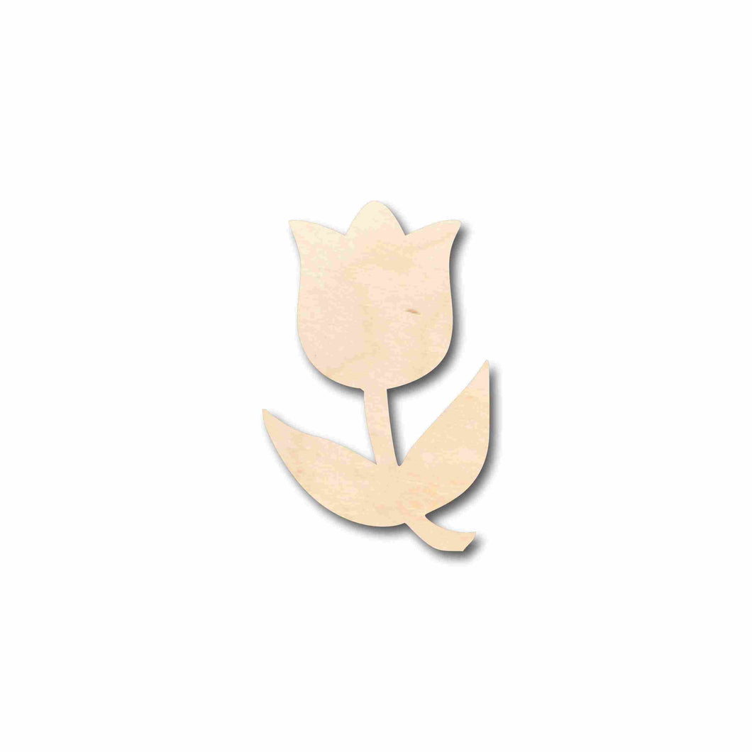 Unfinished Wood Tulip Flower Silhouette - Craft- up to 24