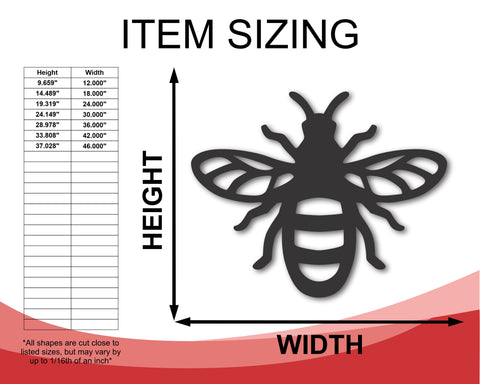 Metal Bumble Bee Sign | Metal Bumble Bee Wall Plaque | 15 Color Options