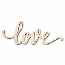 Load image into Gallery viewer, Unfinished Wood Cursive Love Craft | Valentine&#39;s Day Wedding DIY | Up to 46&quot;

