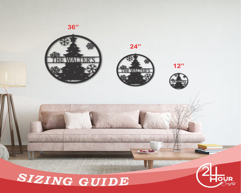 Custom Metal Christmas Tree Sign | Metal Christmas Tree Family Sign | Custom Family Christmas Sign | 15 Color Options