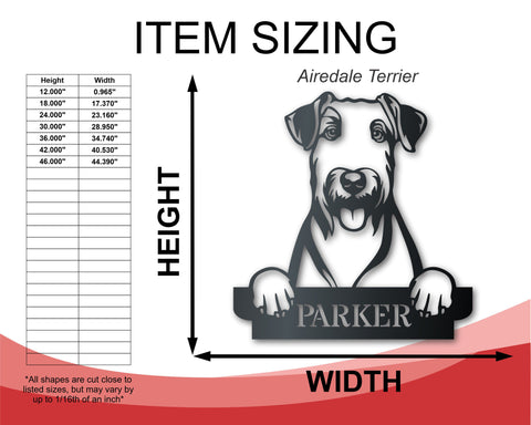 Metal Customizable Dog Breeds Wall Art