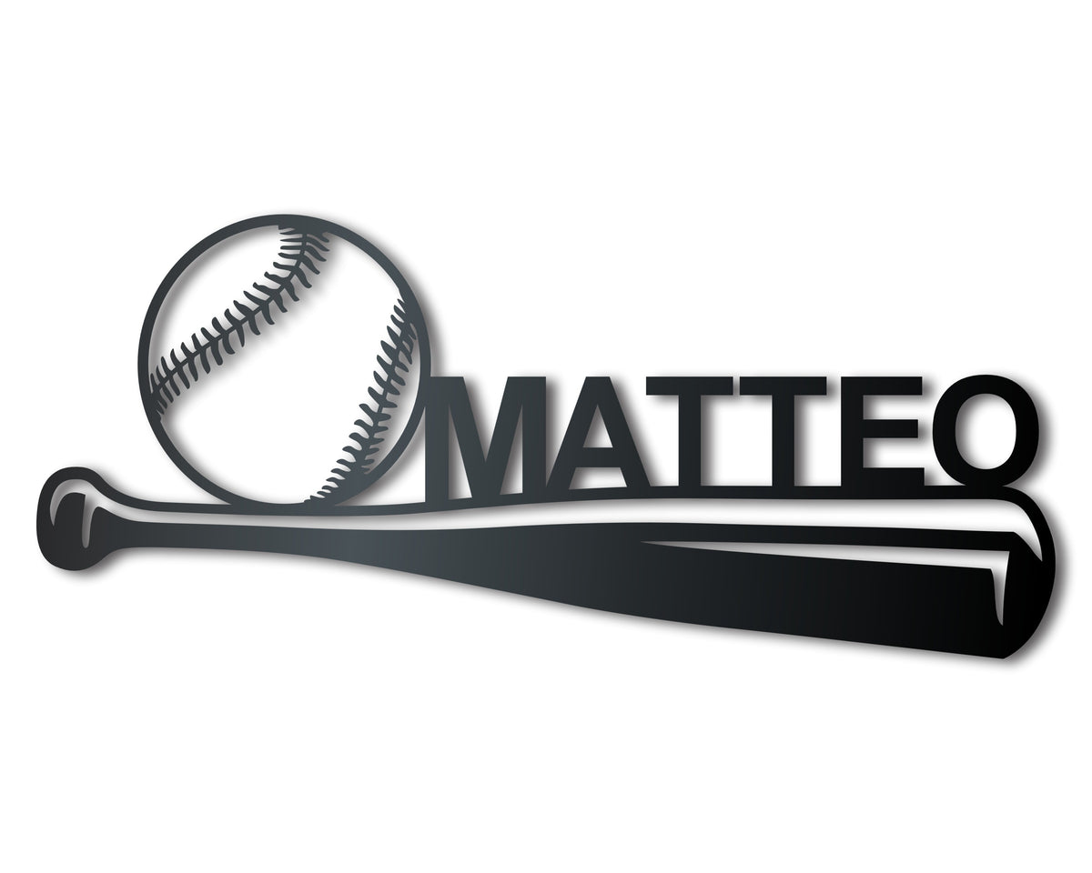 Custom Metal Baseball Bat Wall Art Metal Sports Sign 14 Color Opti