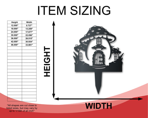 Metal Fairy House Garden Stake - 14 Color Options