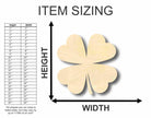 Shamrock Unfinished Wooden Craft Lucky Four Leaf Clover up to 24"  DIY
