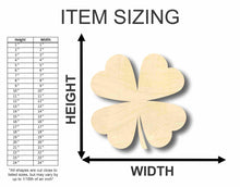 Load image into Gallery viewer, Shamrock Unfinished Wooden Craft Lucky Four Leaf Clover up to 24&quot;  DIY
