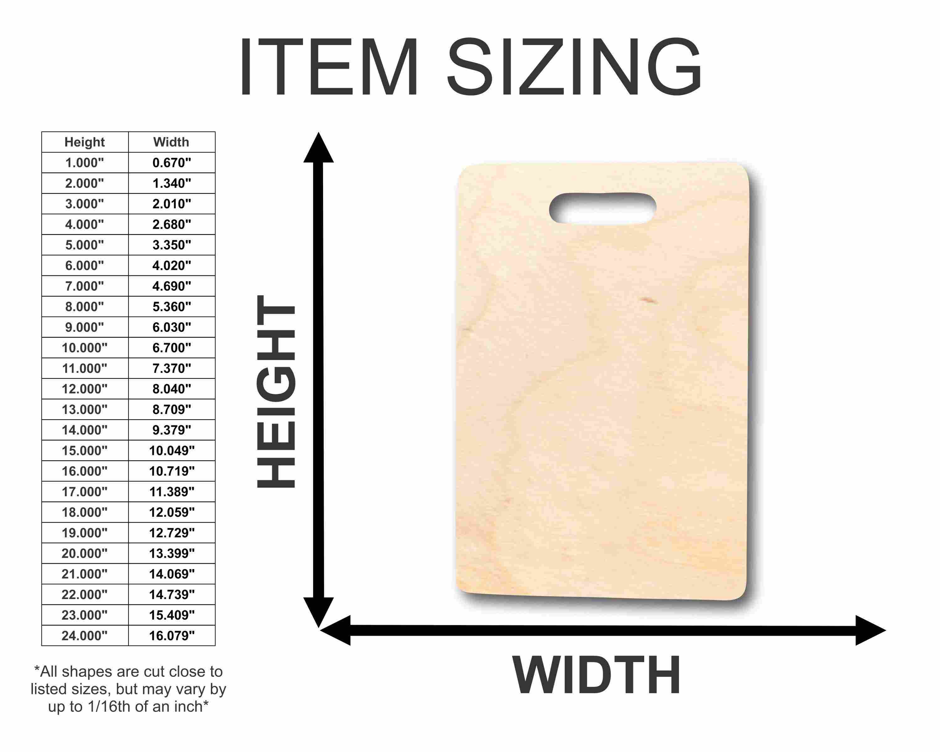 Unfinished Wooden Cutting Board Crafting Shape - Kitchen - Craft - up to 24" DIY