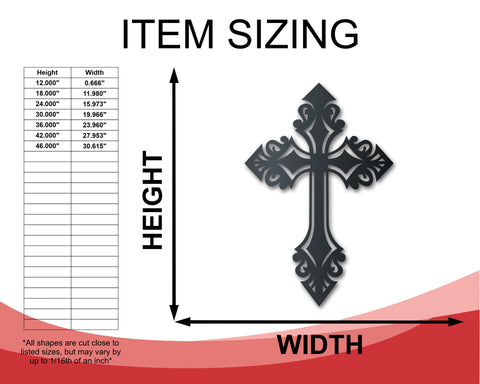 Metal Cross Wall Art - 14 Color Options