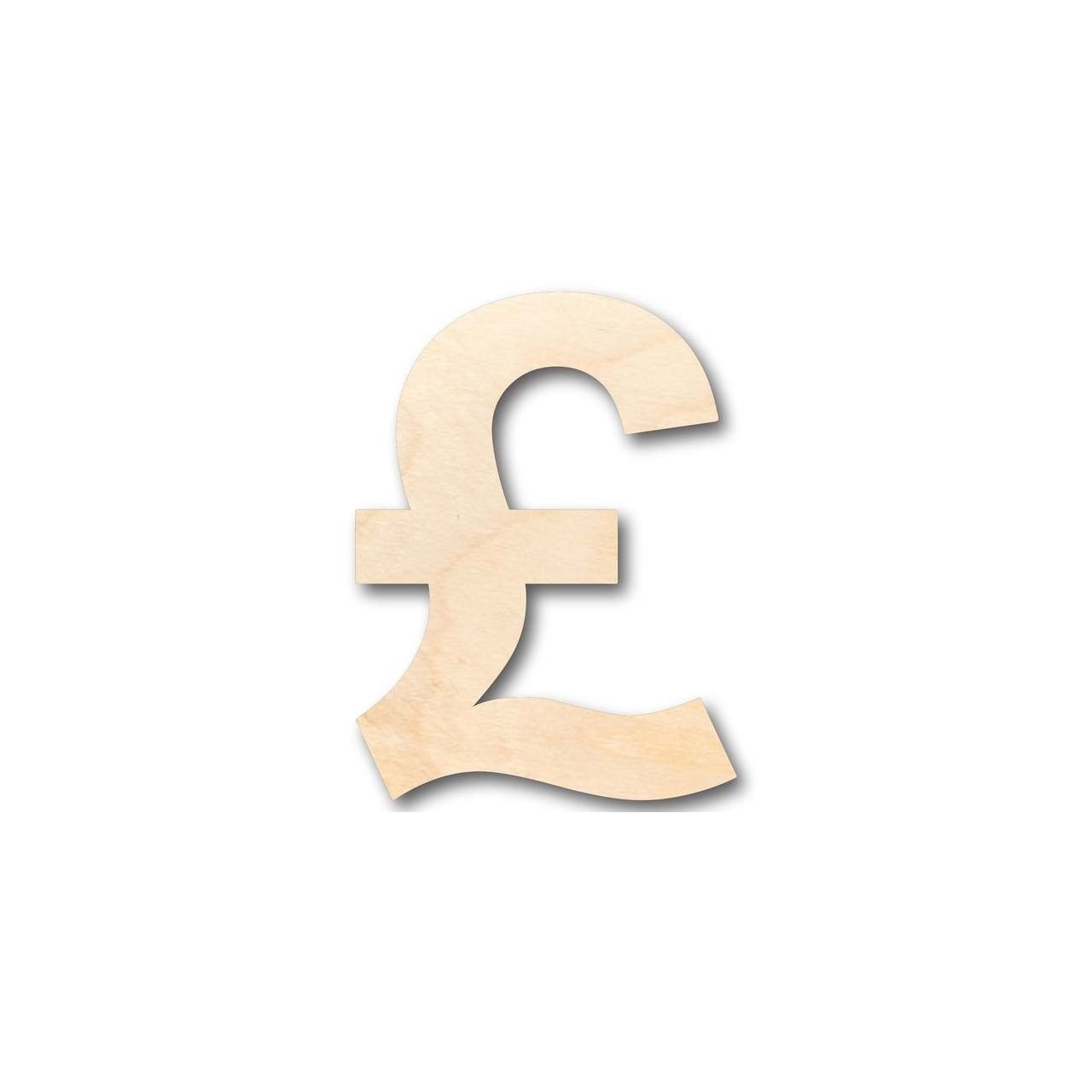 Unfinished Wooden British Pound Shape - Craft - up to 24" DIY-24 Hour Crafts