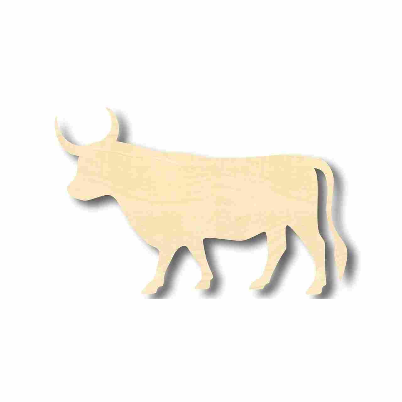 Unfinished Wooden Bull Shape - Animal - Craft - up to 24" DIY-24 Hour Crafts