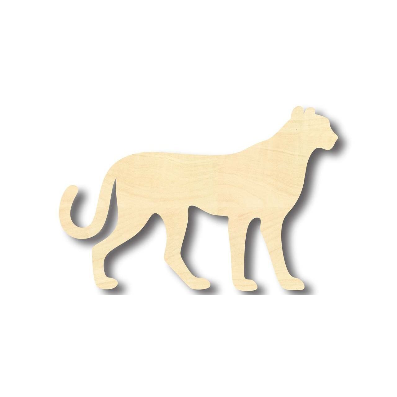 Unfinished Wooden Cheetah Shape - Animal - Wildlife - Craft - up to 24" DIY-24 Hour Crafts