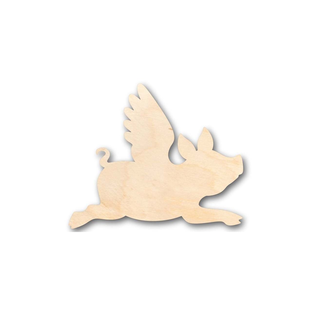 Unfinished Wooden Flying Pig Shape - Animal - Joke - Craft - up to 24" DIY-24 Hour Crafts