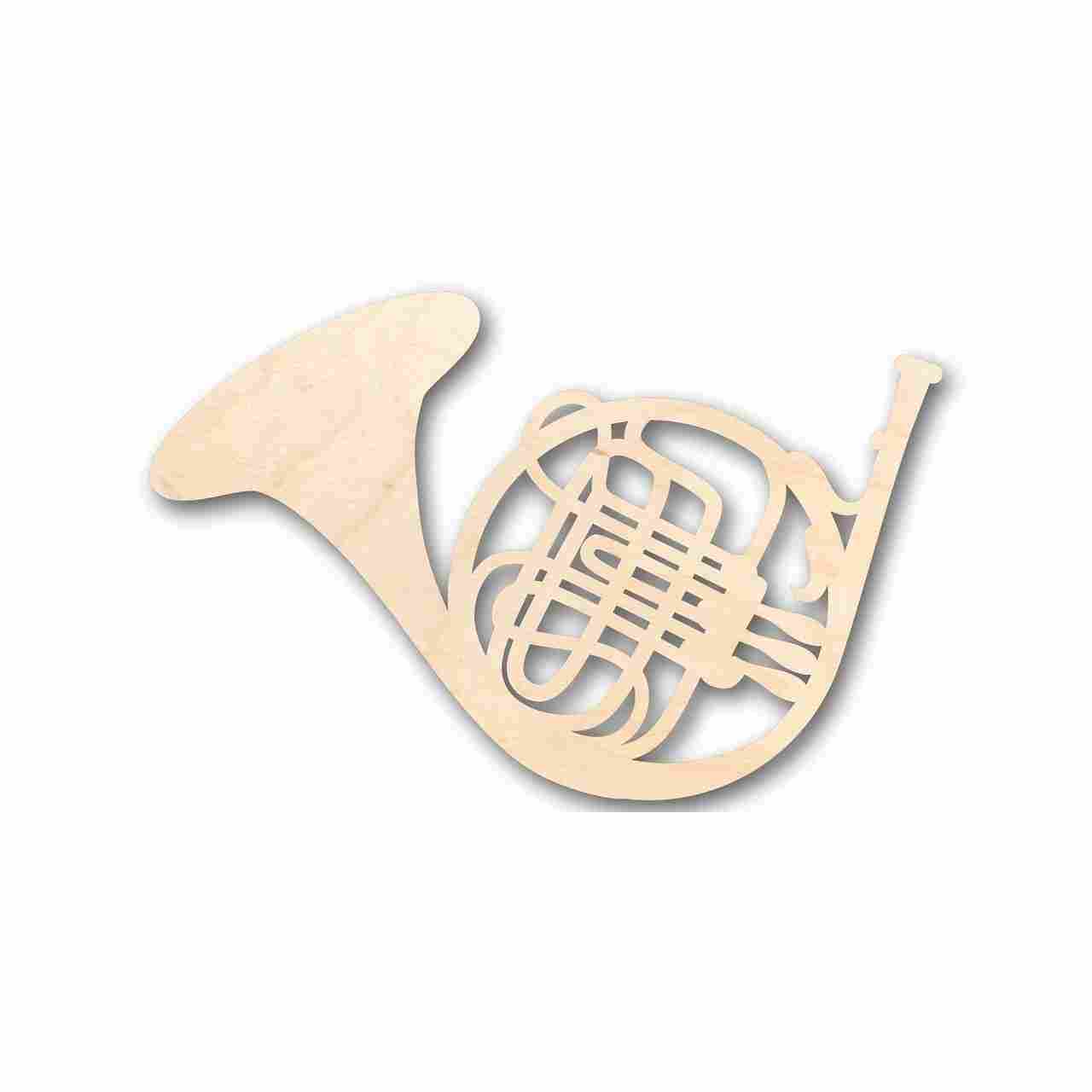 Unfinished Wooden French Horn Shape - Music - Craft - up to 24" DIY-24 Hour Crafts