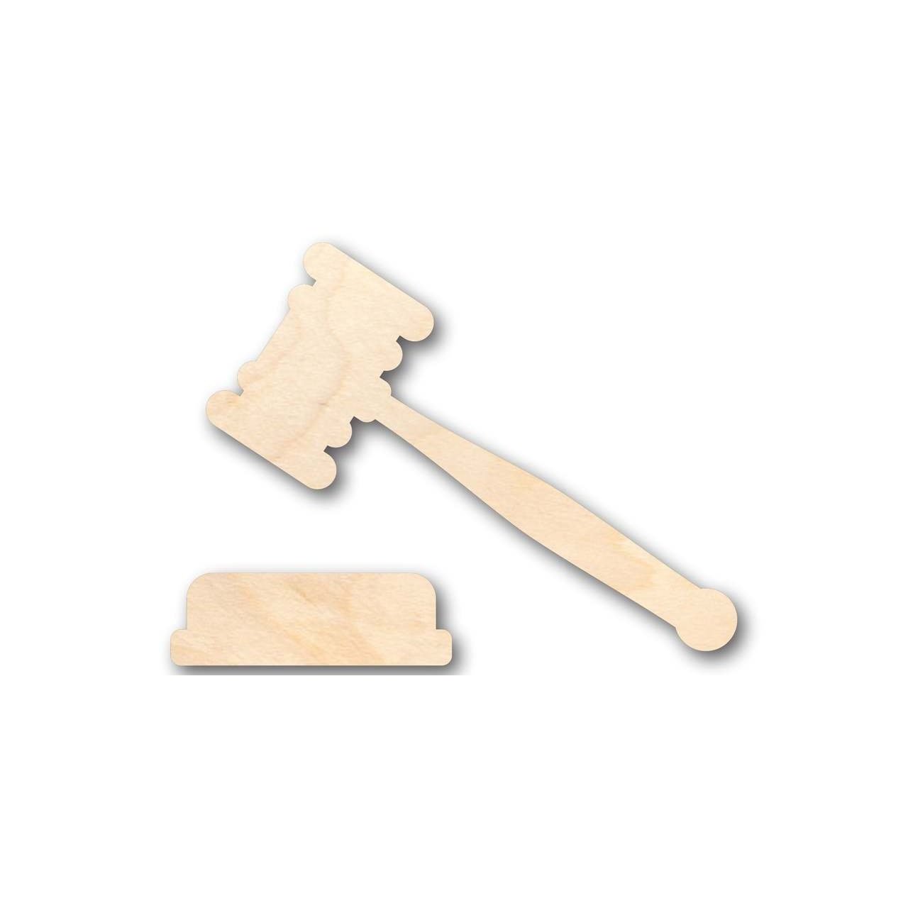 Unfinished Wooden Gavel Shape - Law - Courthouse - (2 Piece) Craft - up to 24" DIY-24 Hour Crafts