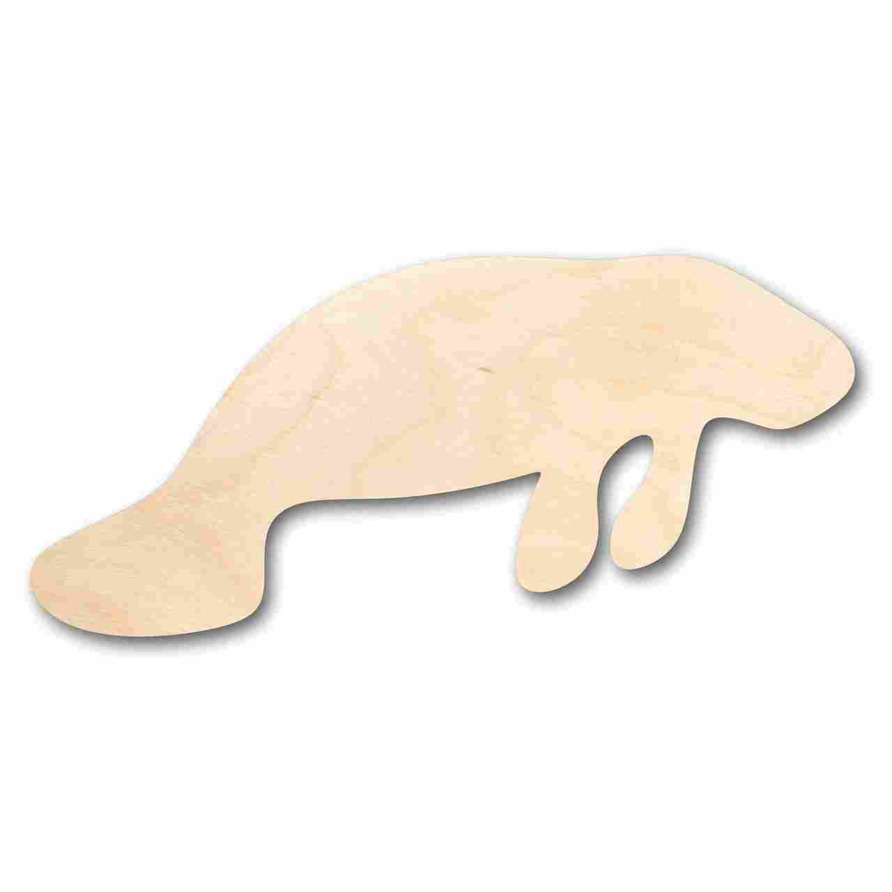 Unfinished Wooden Manatee Shape - Florida - Ocean - Craft - up to 24" DIY-24 Hour Crafts