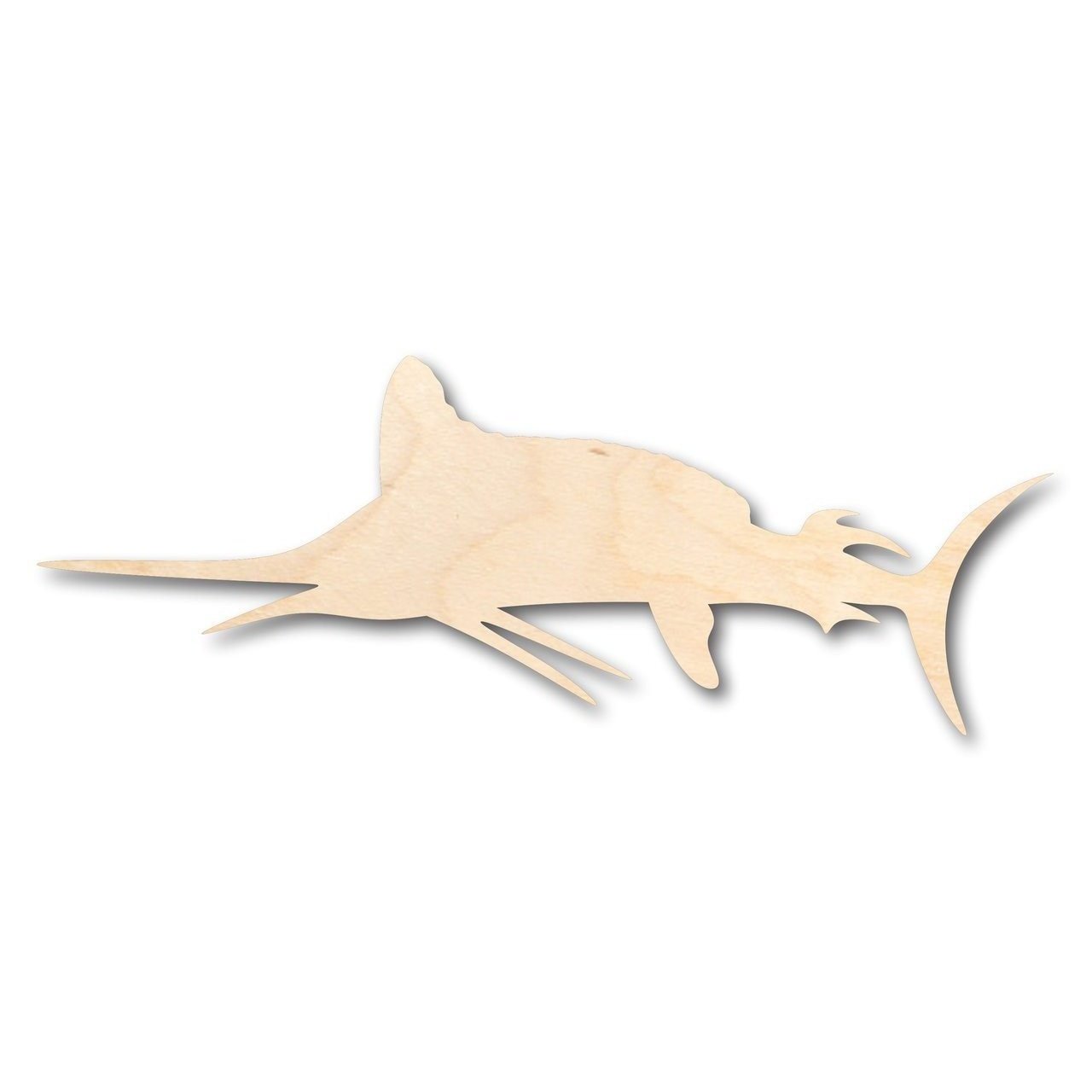 Unfinished Wooden Marlin Shape - Swordfish - Ocean - Fishing - Craft - up to 24" DIY-24 Hour Crafts