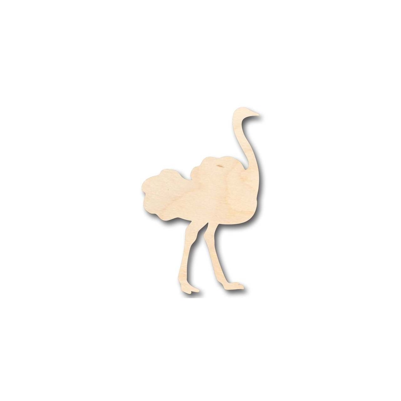 Unfinished Wooden Ostrich Shape - Animal - Wildlife - Craft - up to 24" DIY-24 Hour Crafts
