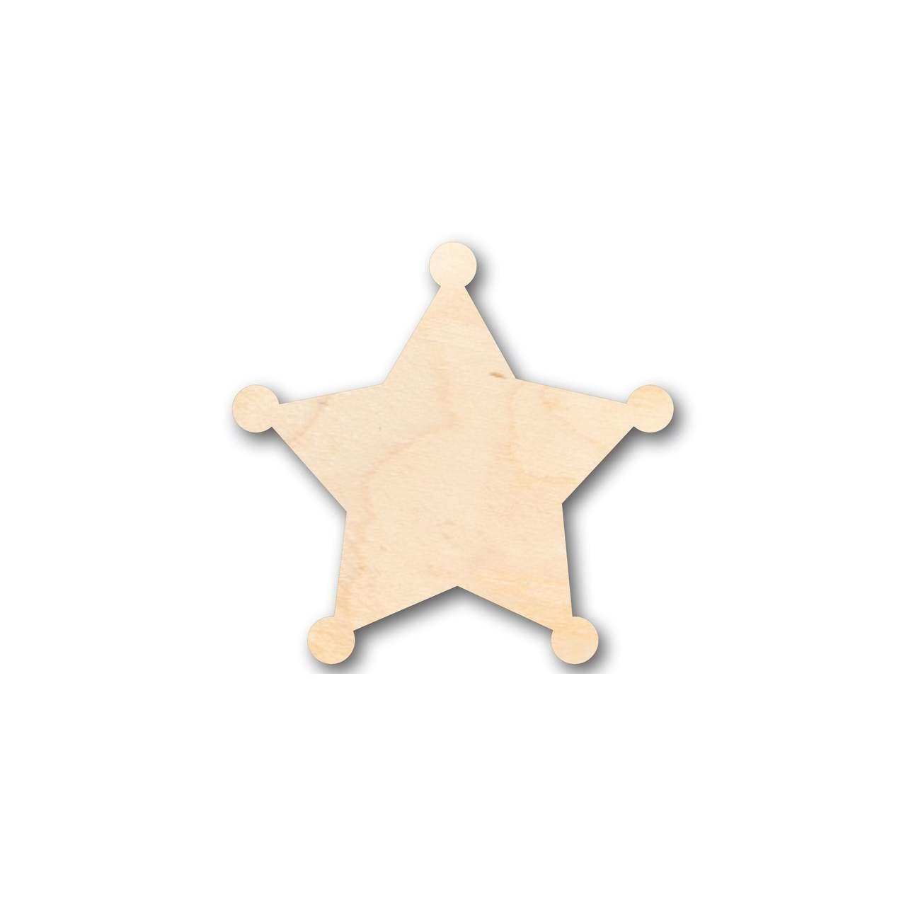 Unfinished Wooden Sheriff Badge Shape - Law Enforcement - Craft - up to 24" DIY-24 Hour Crafts
