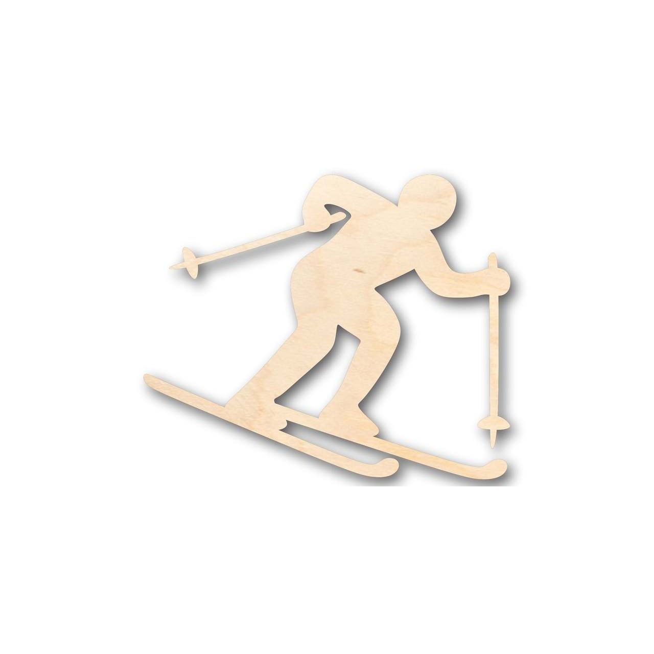 Unfinished Wooden Skier Shape - Winter Olympics - Craft - up to 24" DIY-24 Hour Crafts