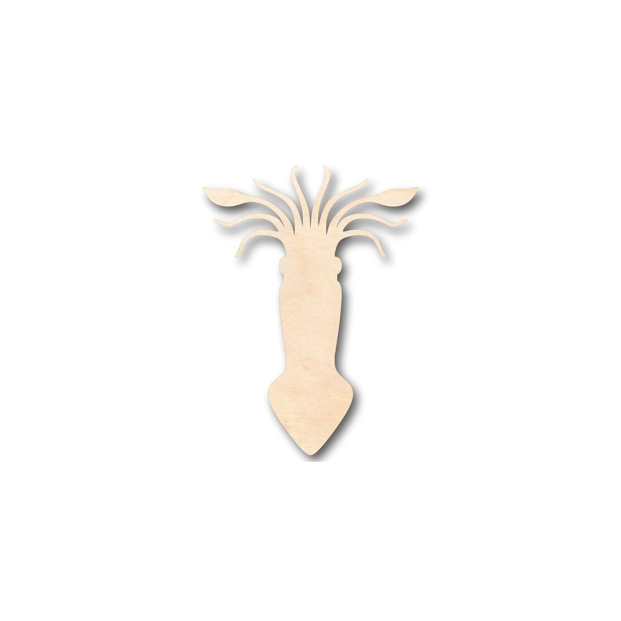 Unfinished Wooden Squid Shape - Ocean - Nursery - Craft - up to 24" DIY-24 Hour Crafts