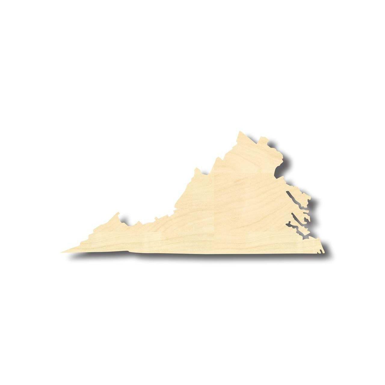 Unfinished Wooden Virginia Shape - State - Craft - up to 24" DIY-24 Hour Crafts