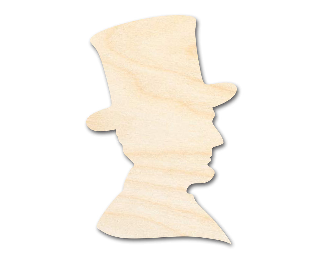 Unfinished Wood Abraham Lincoln Silhouette | DIY American History Craft Cutout | Up to 36