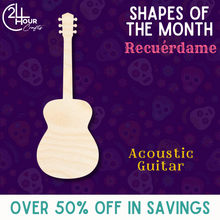 Load image into Gallery viewer, October Shape of the Month | Acoustic Guitar Wood Cutout | Recuérdame | Unfinished Craft
