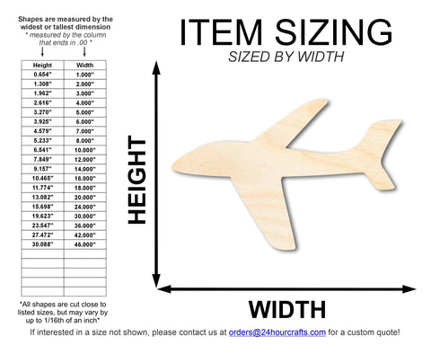 Unfinished Wood Airplane Shape | Craft Cutout | Up to 36"