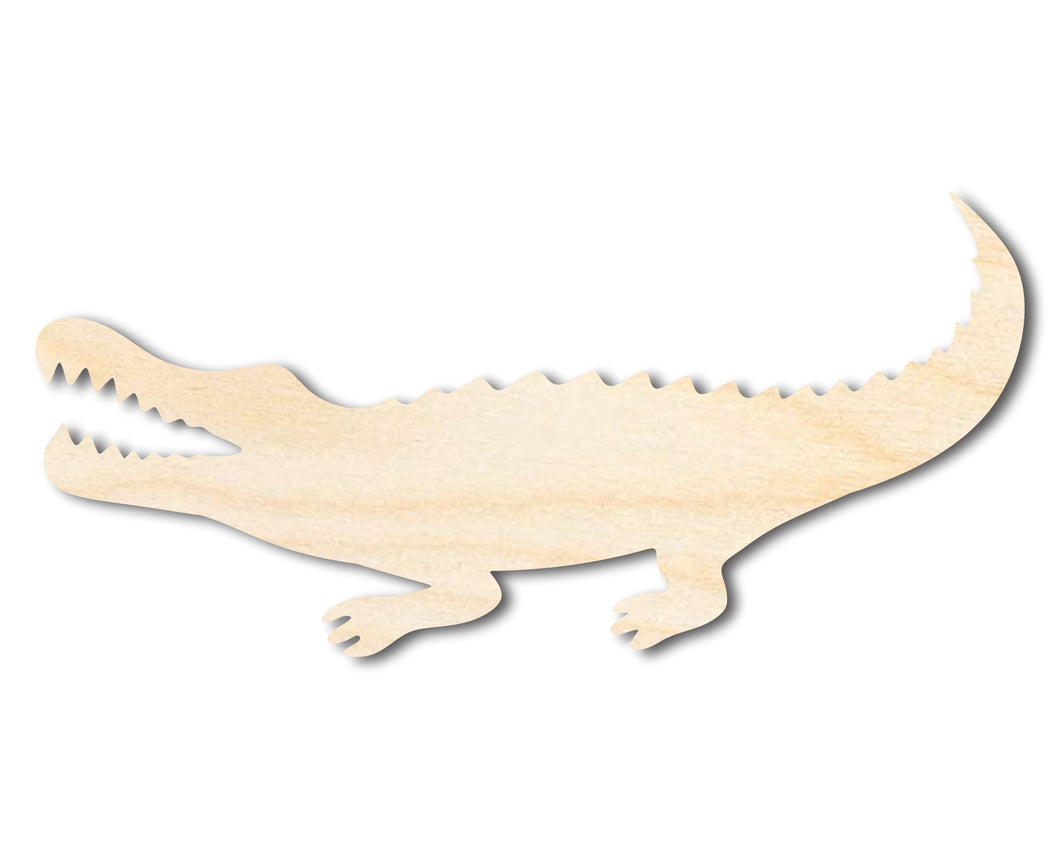 Unfinished Wood Alligator Shape | Reptile Craft Cutout | Up to 36