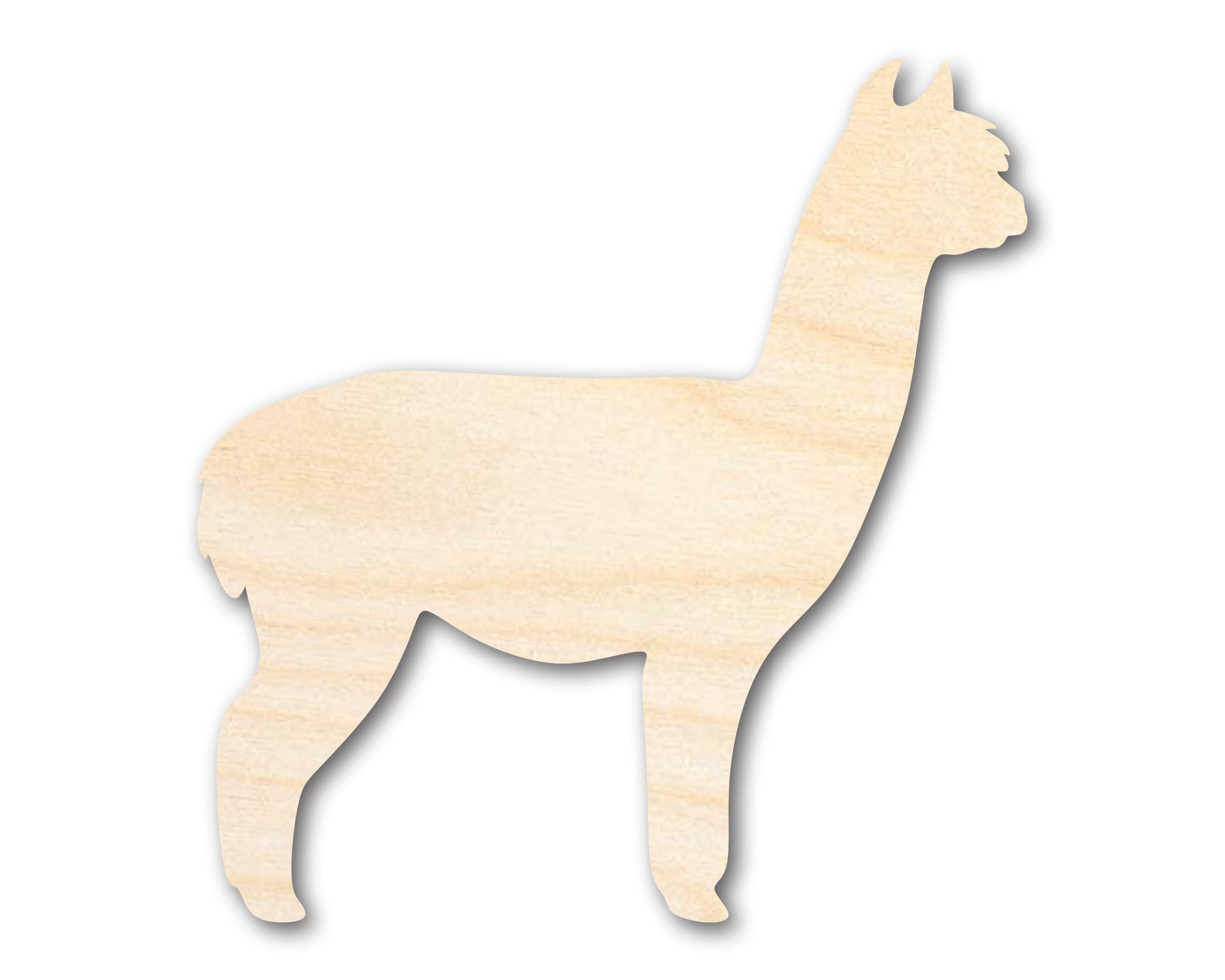 Unfinished Wood Alpaca Shape | DIY Animal Craft Cutout | Up to 36