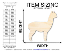 Load image into Gallery viewer, Unfinished Wood Alpaca Shape | DIY Animal Craft Cutout | Up to 36&quot;
