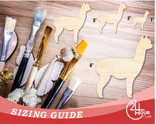 Load image into Gallery viewer, Unfinished Wood Alpaca Shape | DIY Animal Craft Cutout | Up to 36&quot;
