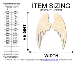 Unfinished Wood Angel Wings | 2 Wings | DIY Angel Craft | Up to 36"
