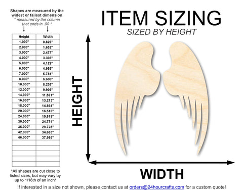 Unfinished Wood Angel Wings | 2 Wings | DIY Angel Craft | Up to 36"