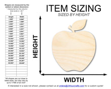 Load image into Gallery viewer, Unfinished Wood Apple Shape | DIY School Teacher Craft | Up to 36&quot;
