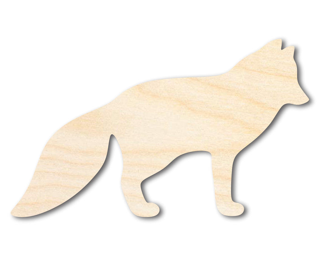Unfinished Wood Arctic Fox Shape | Canine Craft Cutout | Wildlife | up to 36