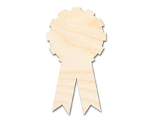 Load image into Gallery viewer, Unfinished Wood Award Ribbon Shape | DIY Craft Cutout | Up to 36&quot;
