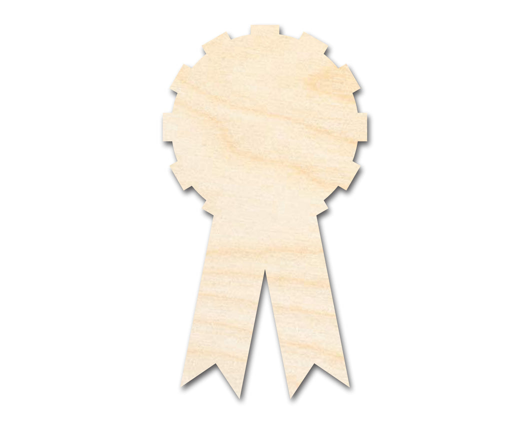 Unfinished Wood Award Ribbon Shape | DIY Craft Cutout | Up to 36