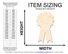 Load image into Gallery viewer, Unfinished Wood Award Ribbon Shape | DIY Craft Cutout | Up to 36&quot;
